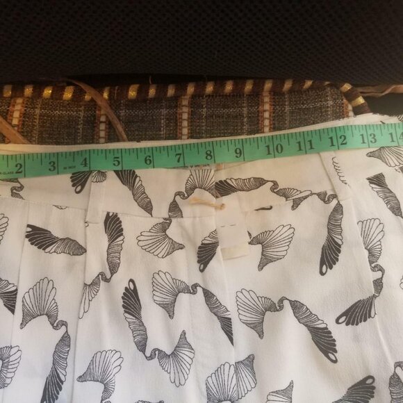 🪽Designer Women Sz S dress pant SAMSOE SAMSOE plumes pattern office pant White - Picture 10 of 10